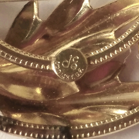 GOLD-FILLED CIRCLE BROOCH "MOTHER'S PIN" - VINTAGE SIGNED DCE - Picture 4 of 4